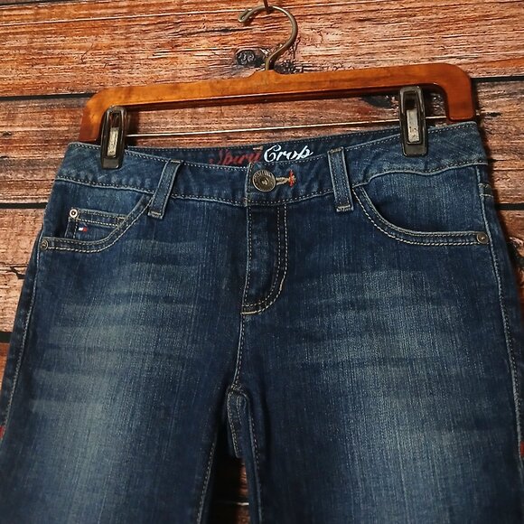Tommy Hilfiger Jeans 2 Spirit Crop Ankle Low Rise Dark Wash Denim Flap Pocket - Picture 4 of 7